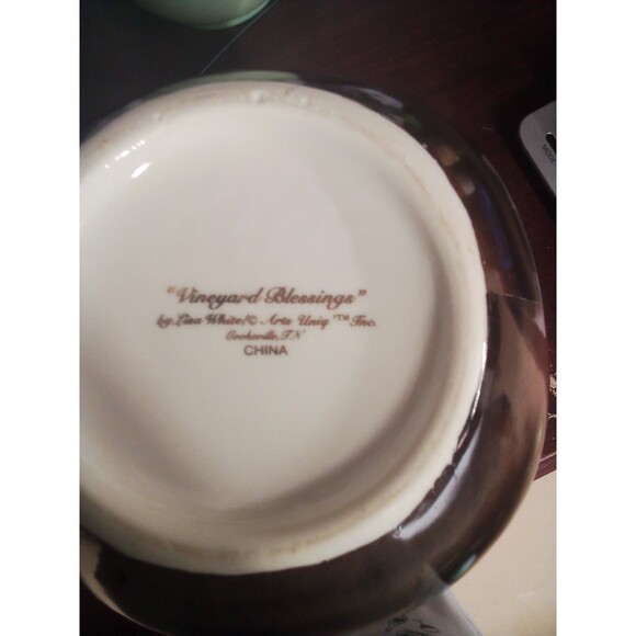 Vineyard Blessings By Lisa White Arts Uniq  Inc China Pitcher - Picture 15 of 16